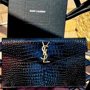 Brand New in Original Box with Tags YSL ENVELOPE CLUTCH with Magnetic Closure.